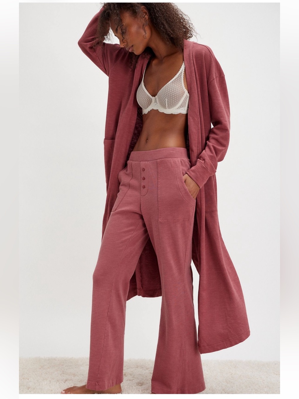 Free People Babe I’m Yours Slim Flares Pajama Lounge Pants